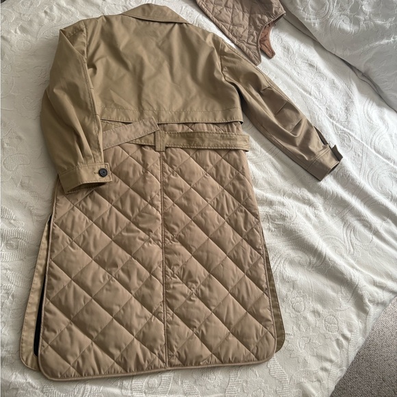 New Coach Quilted Long Trench Coat in Classic Khaki - Picture 6 of 15